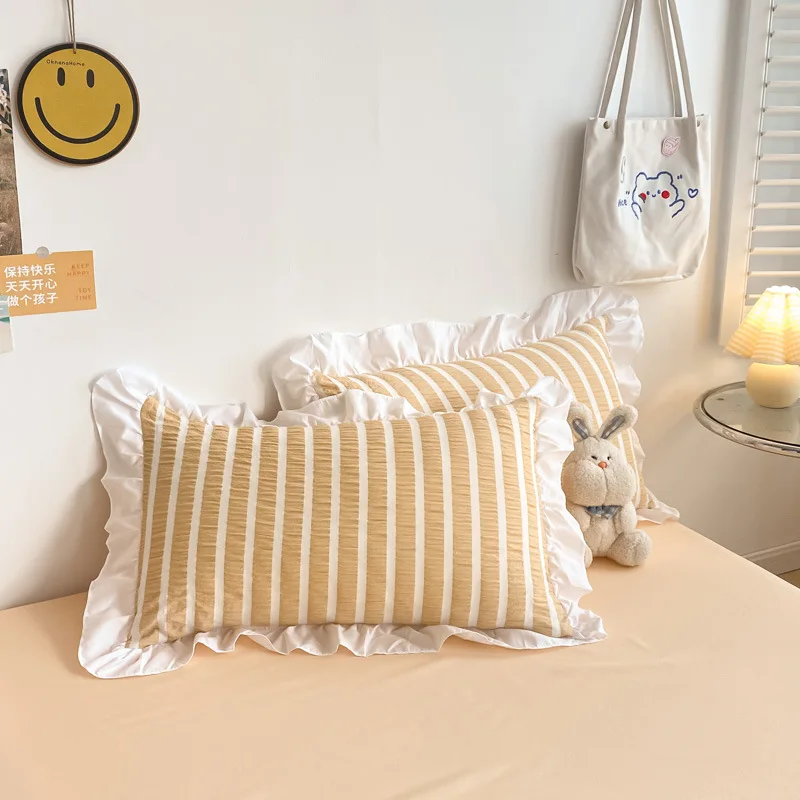 2022 полосатый домашний кружевной пододеяльник постельное белье комплект