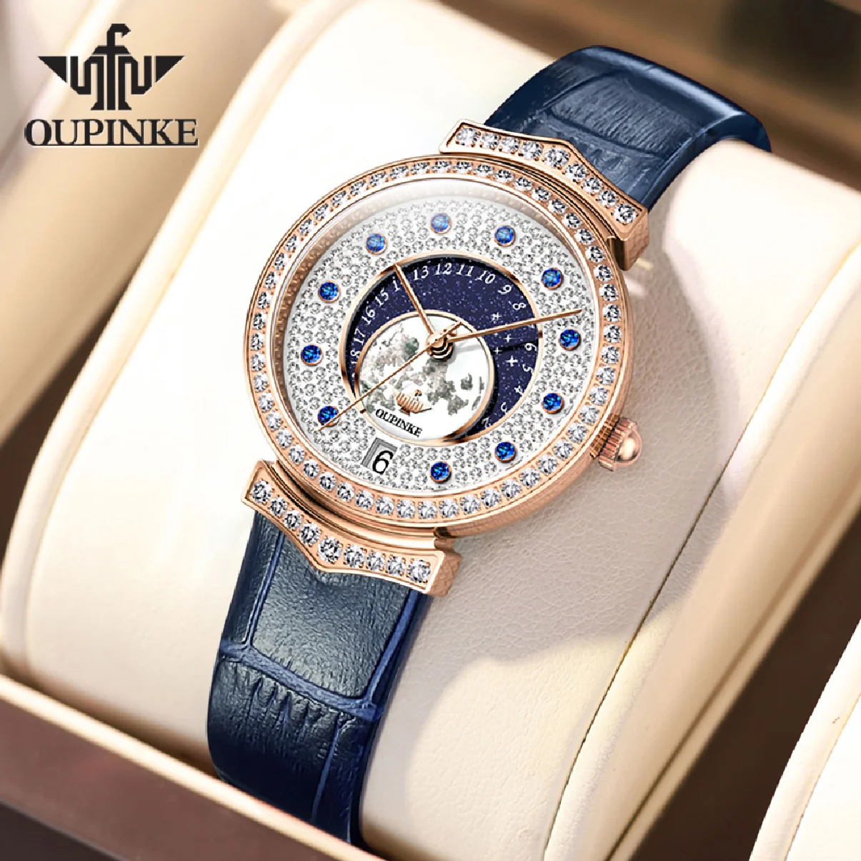 

OUPINKE Luxury Watch Women Waterproof Elegant Crystal Rhinestone Diamond Quartz Watches Bracelet Ladies Wristwatch Reloj Mujer