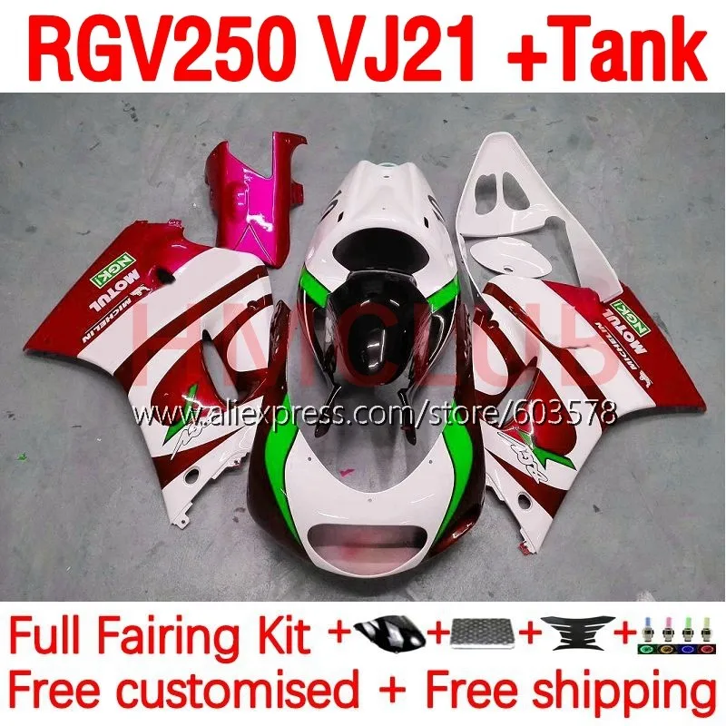 

Body+Tank For SUZUKI RGV250 SAPC VJ21 RGVT-250 RGVT RGV 250 RGVT250 88 89 VJ 21 RGV-250 1988 1989 Fairings 182No.140 dark red