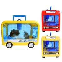 portable hamster cage house campus bus nest cute hammock take away cage for small pets hamsters squirrel guinea pigs chinchillas