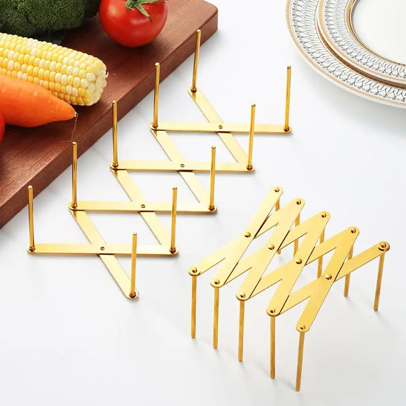 

Стойка из золотой нержавеющей стали с выдвижной крышкой