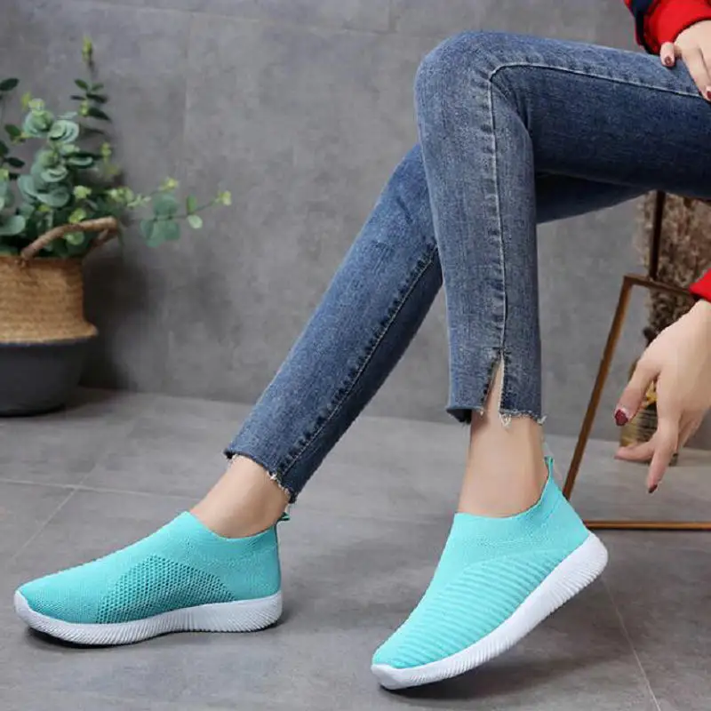 Shoes Fashion Sneakers Women Walking Women Casual Shoes Flat Platform Sneakers Sock Chunky Sneakers Slip On Shoes Woman Mujer