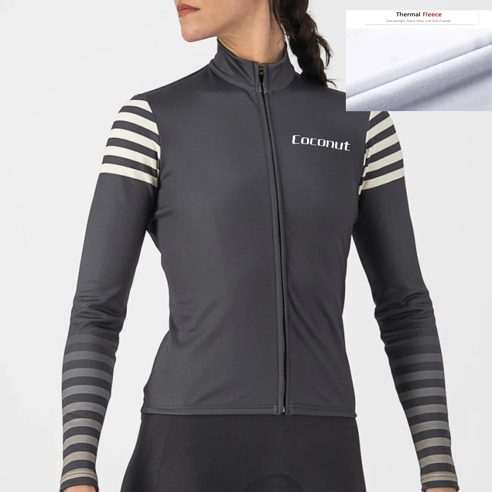 

2022 New WOMEN Winter Cycling Clothing Long Sleeve Rally Jersey Set Thermal Fleece Maillot Ropa Ciclismo Invierno Keep Warm