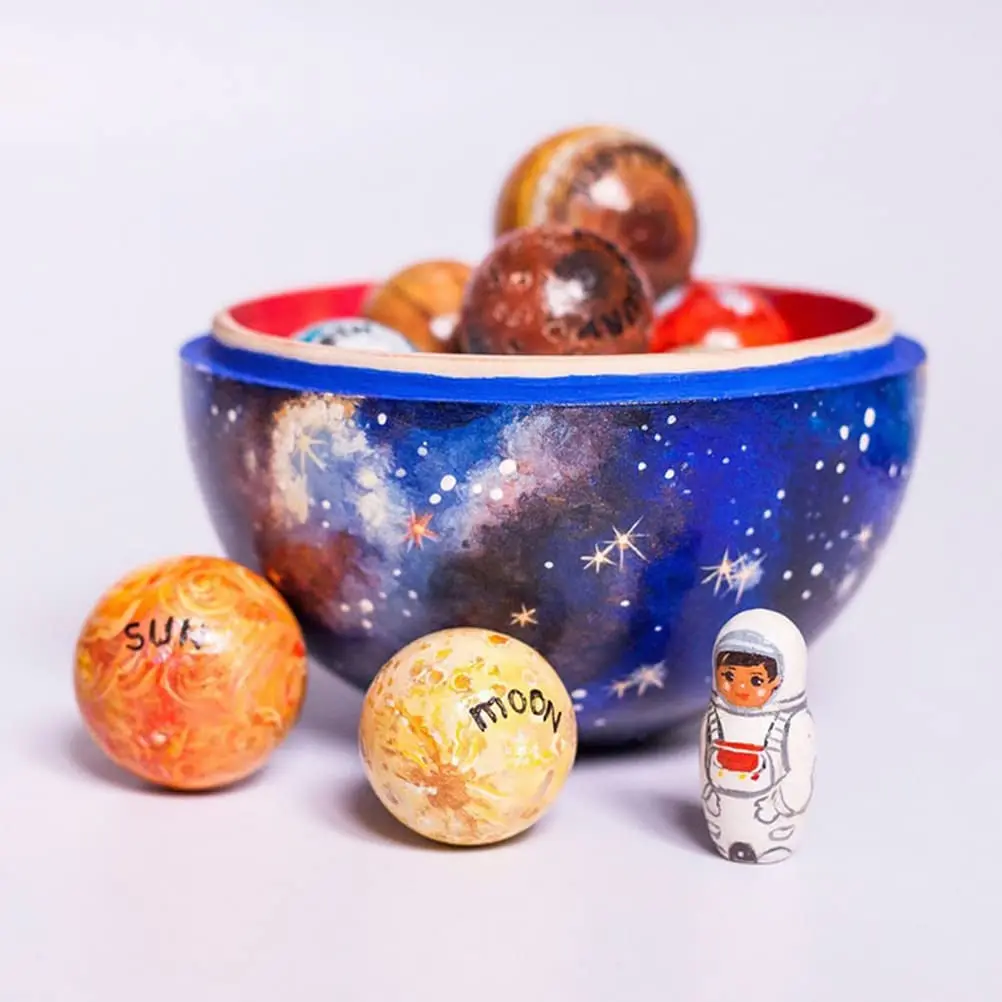 

Resin Solar System Universe Learning Game Toys Environmental Educational Space Lesson Toys with 8 Planets Suitable for Children