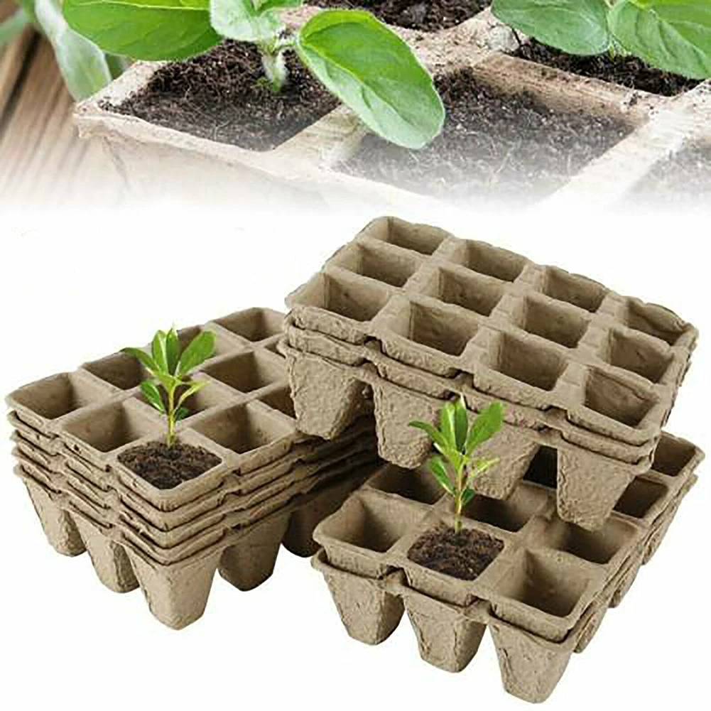 5 Pcs Biodegradable Paper Seedling Tray Garden Plant Pots Eco-Friendly Seedling Starter Trays Planting Garden Plant Pots