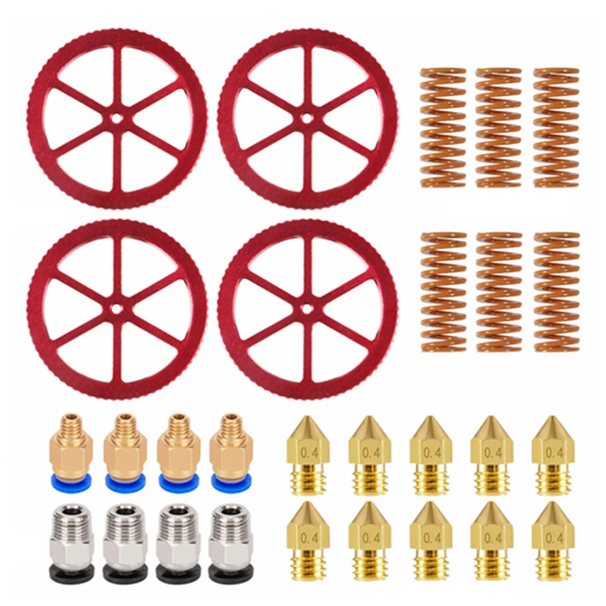 

28 PCS Aluminum Hand Twist Leveling Nut Set Hot Bed Die Springs Printer Compression Springs for CR-10, CR 10S 10S Pro