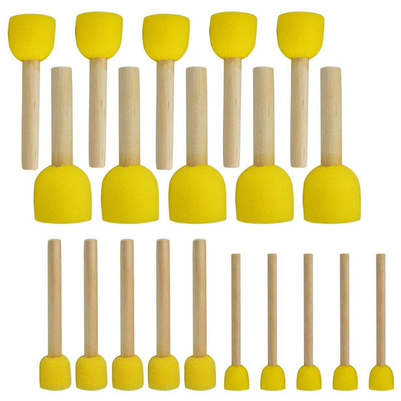 

20 PCS Round Sponges Brush Set Kids Painting Tools - Sponge Painting Set DIY Painting Tools In 4 Sizes For Kids