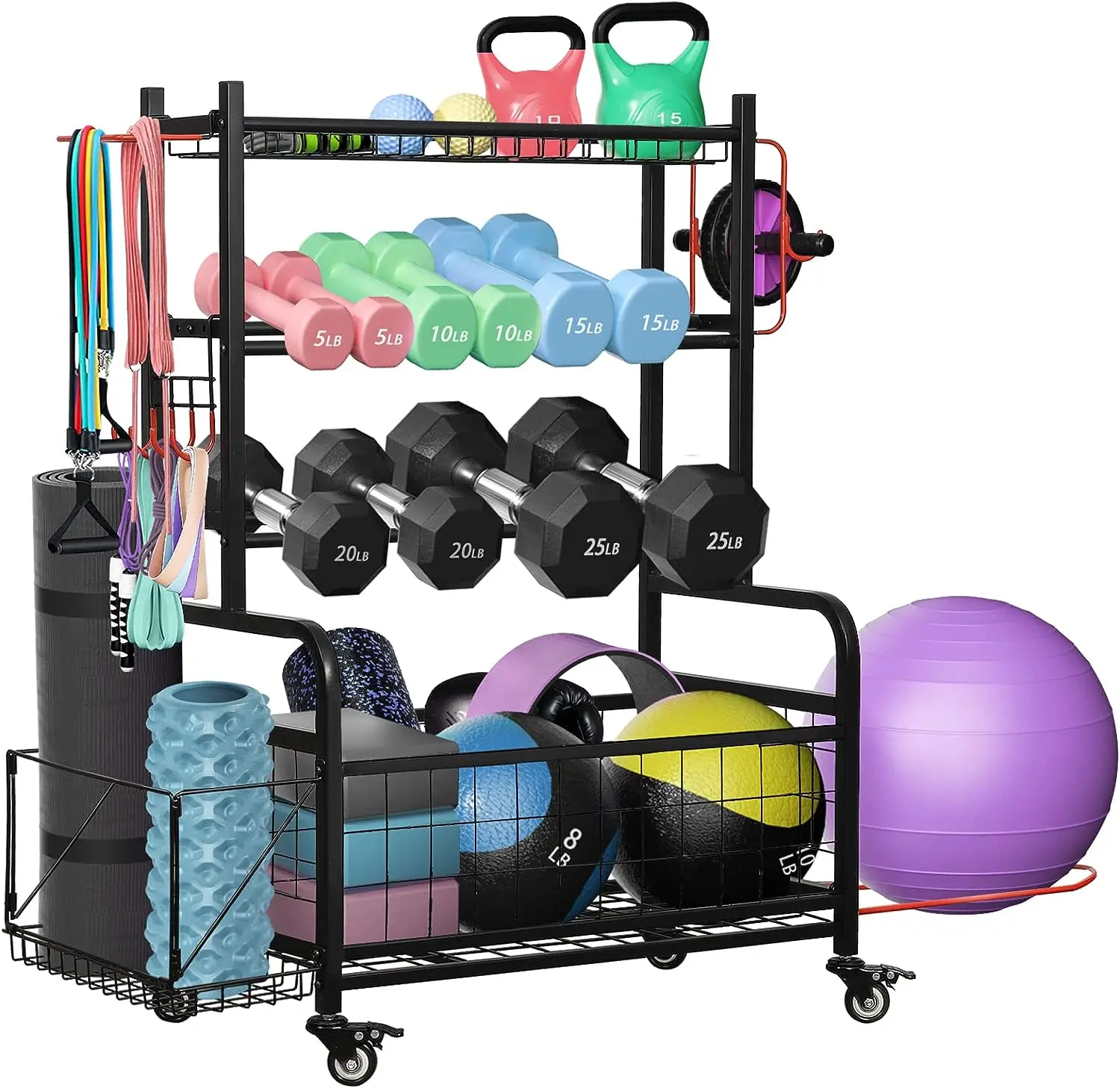 

for Dumbbells, Dumbbell Home Gym Storage Stand for Yoga Mat Kettlebells and Strength Training Fitness Equipment, Weight Holder