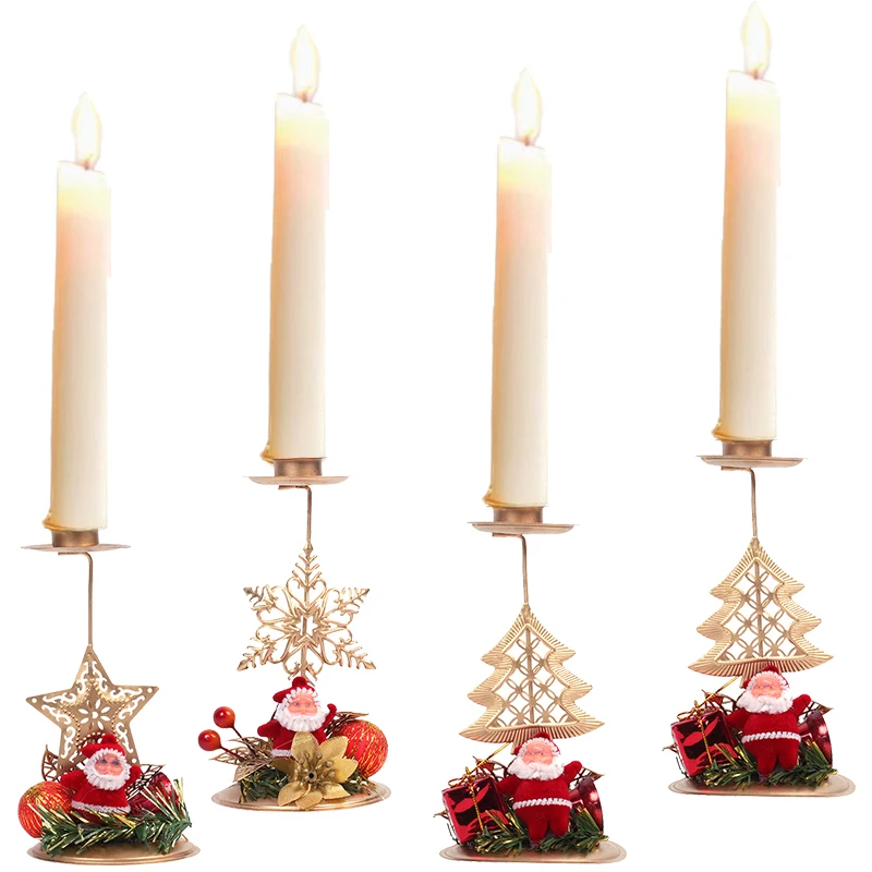 Рождественский подсвечник звезда Санта-Клаус Снежинка Рождественская елка