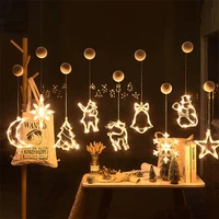 led christmas lights window suction cup chandelier decorative light string room lights decor christmas decorations new year 2022