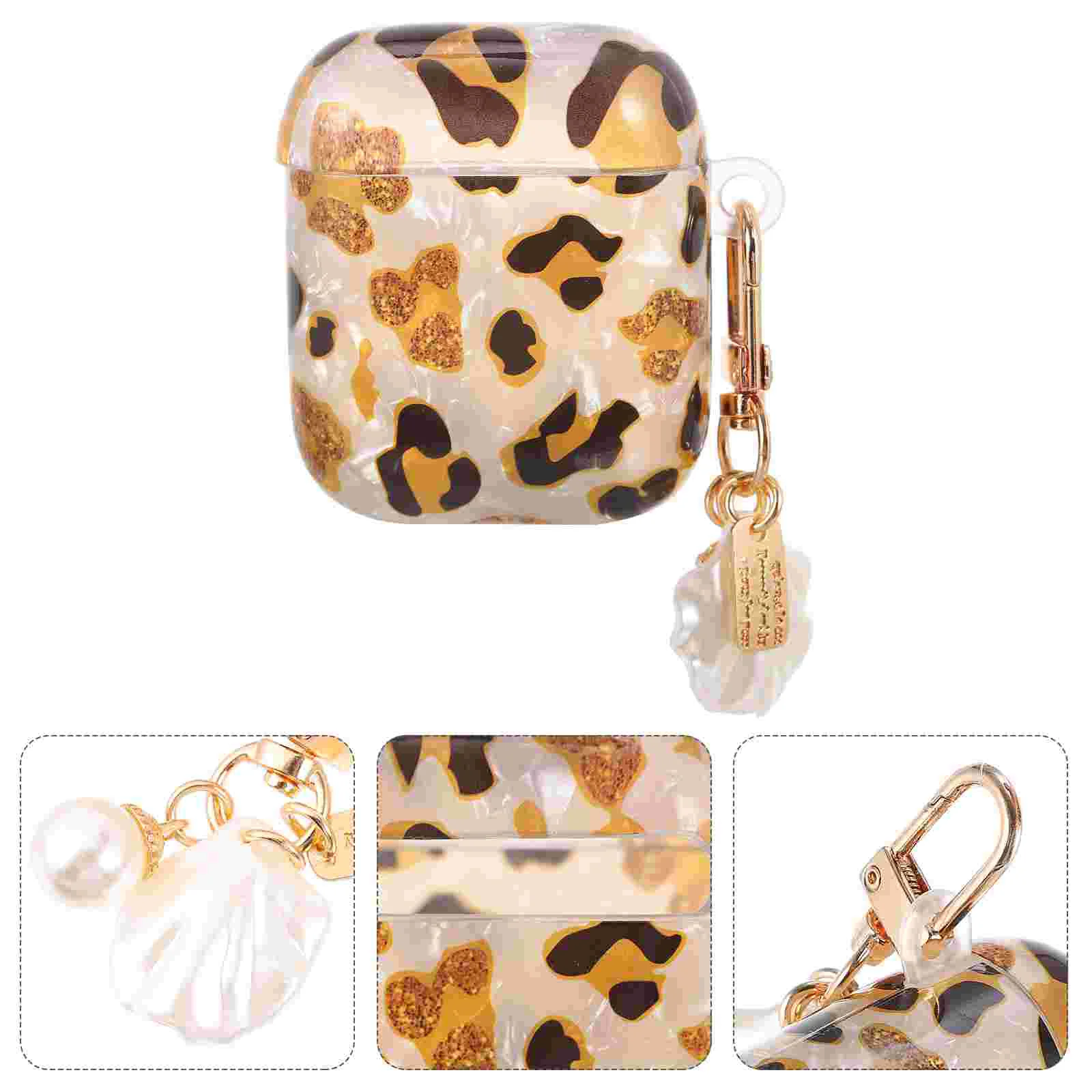 

Earphone Protective Cover Earphone Sleeve Compatible for AirPods 1/2 (Leopard)