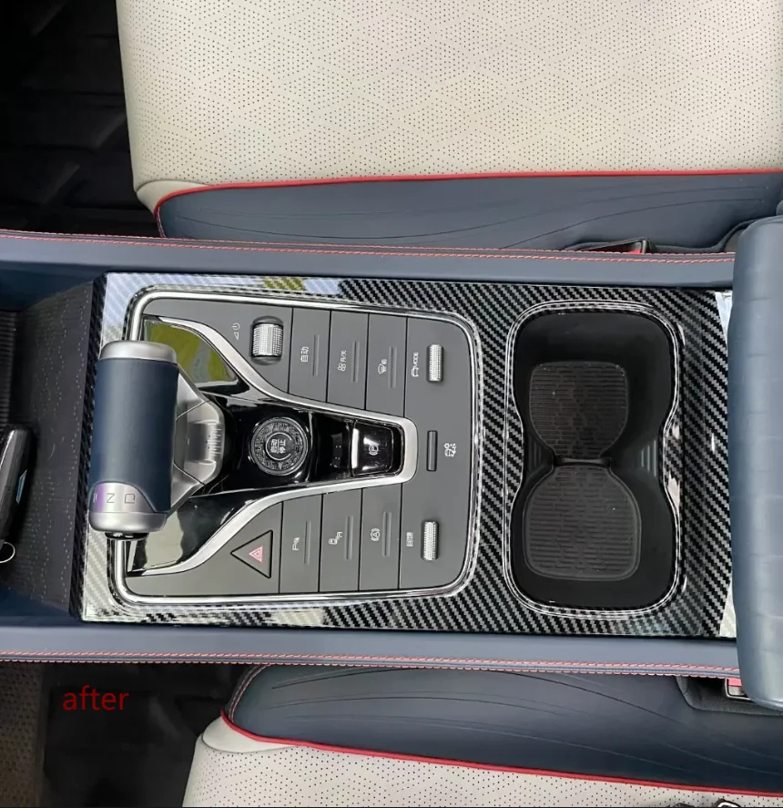 

Аксессуары для интерьера BYD Atto 3 Yuan Plus 2022 2023, держатель стакана из углеродного волокна, декоративная панель, отделка