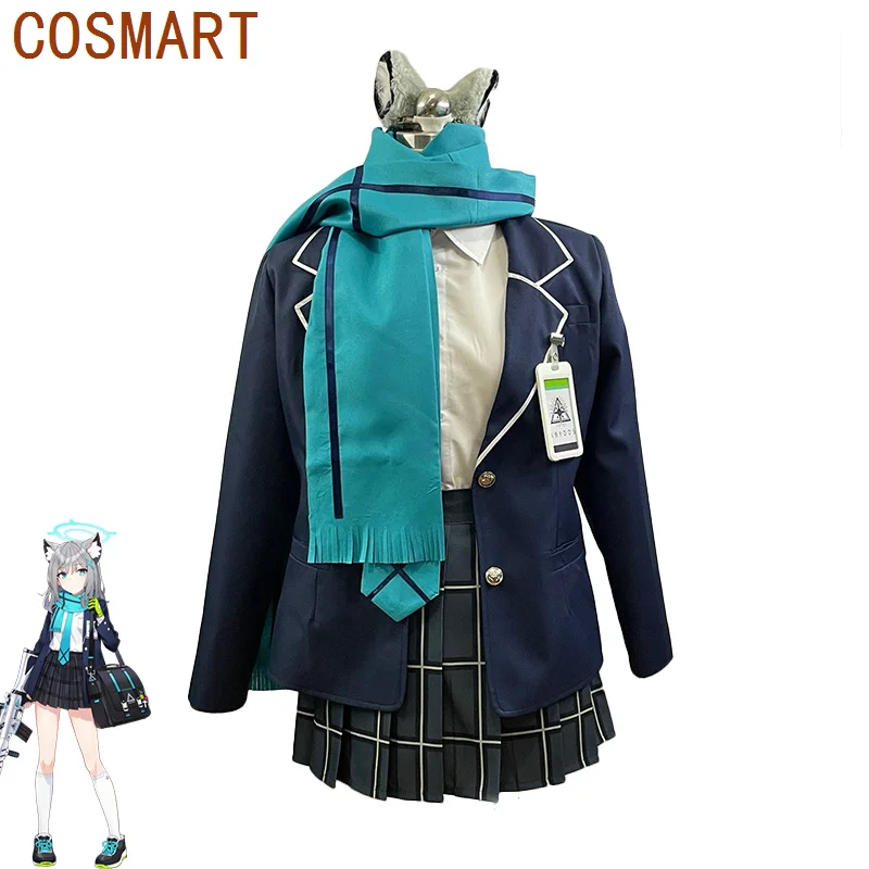 

Game Blue Archive Sunaokami Shiroko Cosplay Costume Japanese High School Uniform Jk Dress Suit Coat Shirt Skirts Custom Made