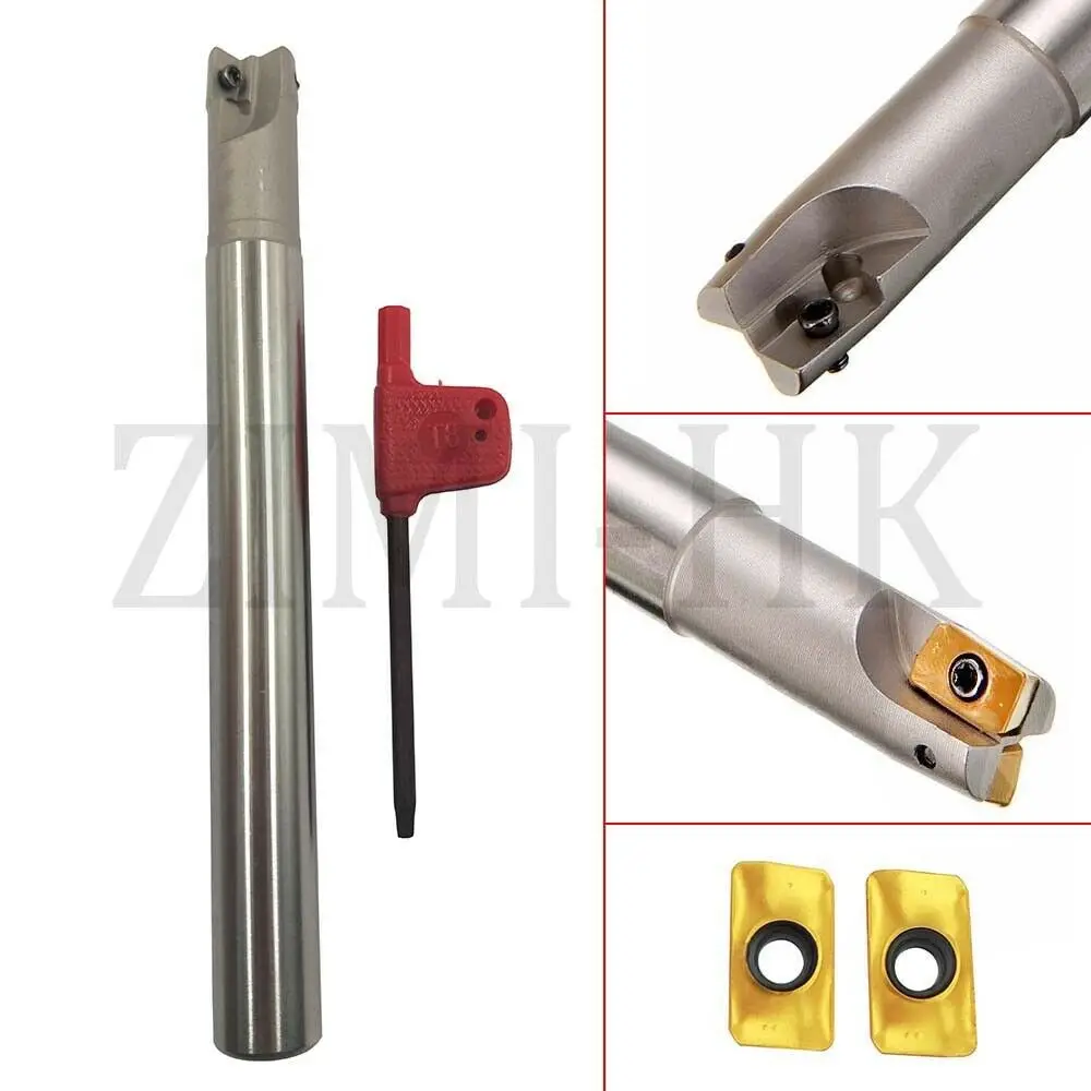 

1PC 300R C15-16-150 Indexable End Mill BAP 300R C15-16-150 2T Milling Turning Toolholder + 2PCS APMT1135PDER Inserts T8 Wrench