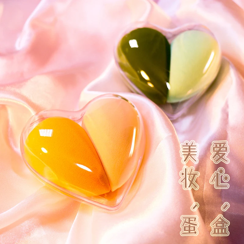 Heart Shaped Makeup Egg Beauty Makeup Blender Cosmetic Powder Puff Makeup Sponge Pad Foundation Powder Sponge Womens Accessories