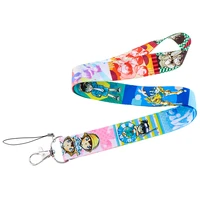cb1489 anime figure cartoon neck strap lanyards for key id card gym cell phone strap usb badge holder rope pendant keychain