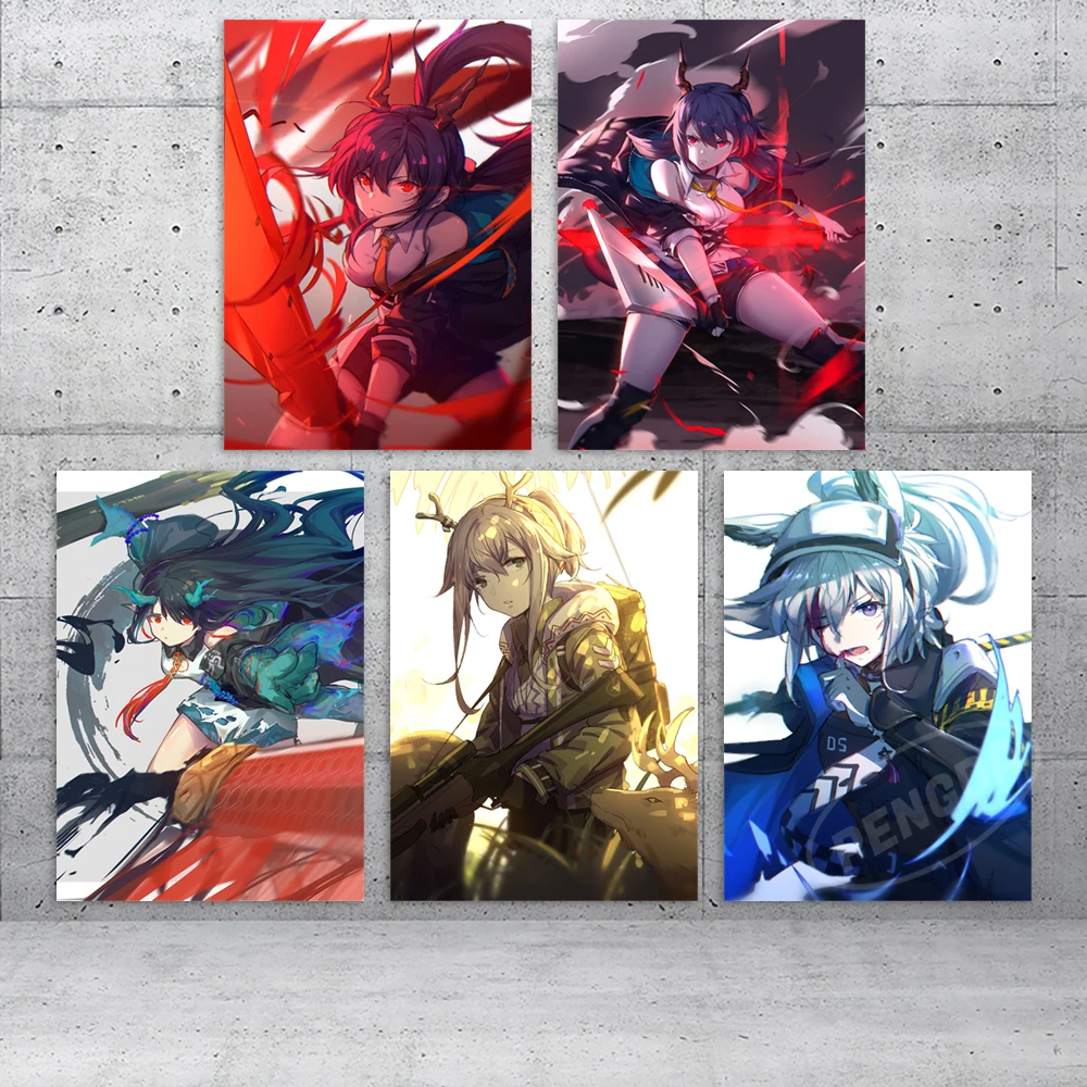 

Home Decor Arknights Canvas Game Prints Ch'en Painting Ceobe Poster Wall Art Kal'tsit Pictures For Bedside Background No Frame