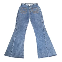 childrens jeans for 3 12years old girls spring autumn denim pants youth girls flare cowboy trousers high waist outfits pants