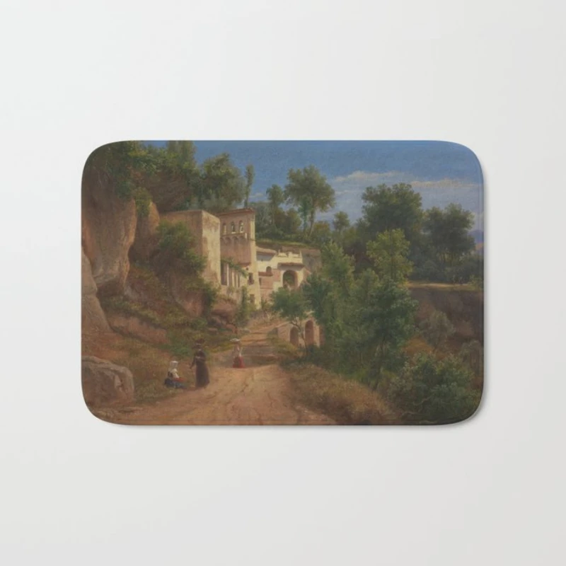 Антискользящий напольный коврик для ванной и туалета декоративный ковер в стиле