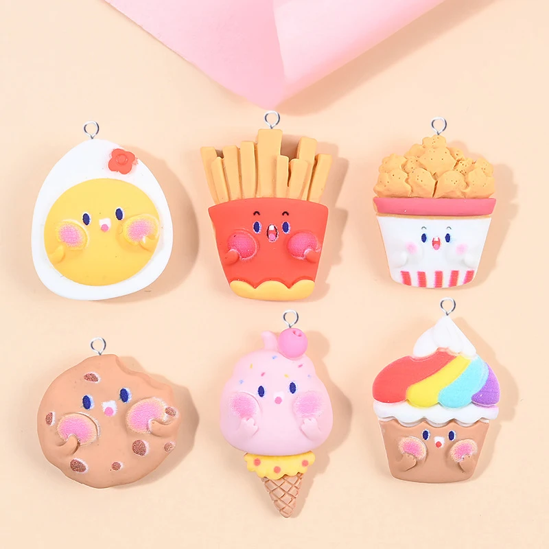 10 шт. милые Подвески в виде картофельных чипсов печенья попкорна кулоны фурнитура для рукоделия ювелирные изделия «сделай сам» Серьги брелок C972