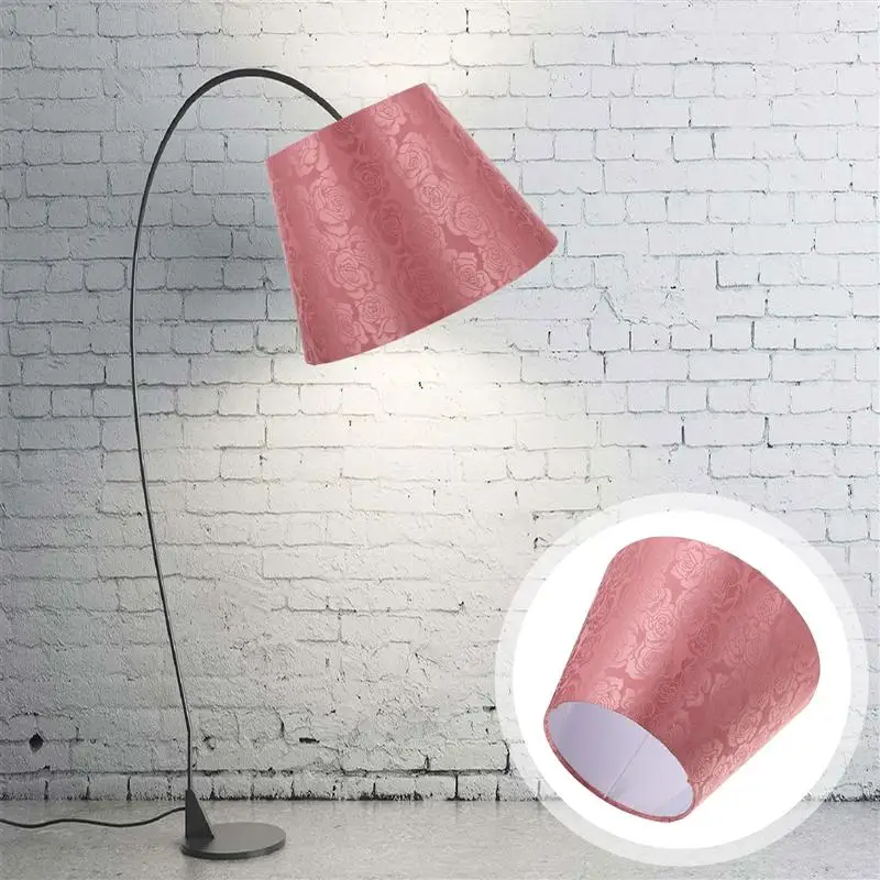 

Flower Embroidery Jacquard Lampshade Cloth Art Desk Lamp Lampshade for Home