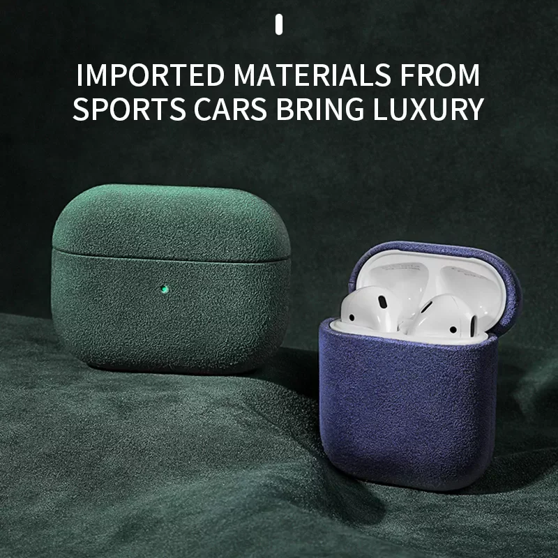 

Luxury Shockproof Earbud Protective Headphone Cover Leather Suede Wireless Earphone Case For Apple AirPods Pro 2 3 Earpod Fundas