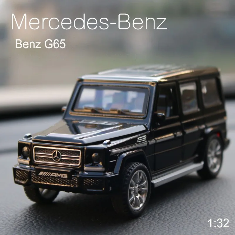 

Модель джипа Mercedes-Benz G65 1:32, модель внедорожника из сплава, литье под давлением, игрушка со звуком и светом, подарок для ребенка
