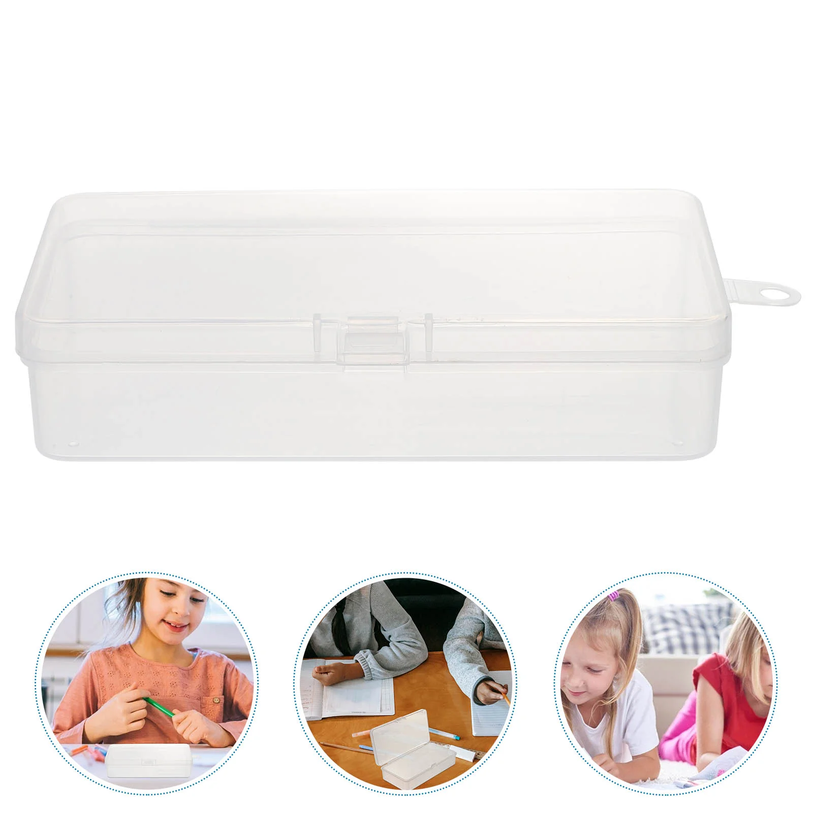 

6Pcs Stationery Transparent Rectangle Simple Pen Storage Holder Pen Case for Adult Kid
