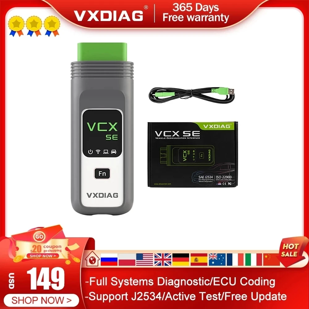 

VXDIAG VCX SE for BMW ICOM A2 A3 Full Systems Diagnostic Scanner ECU Programming Coding Bi-directional Support J2534 Free Update