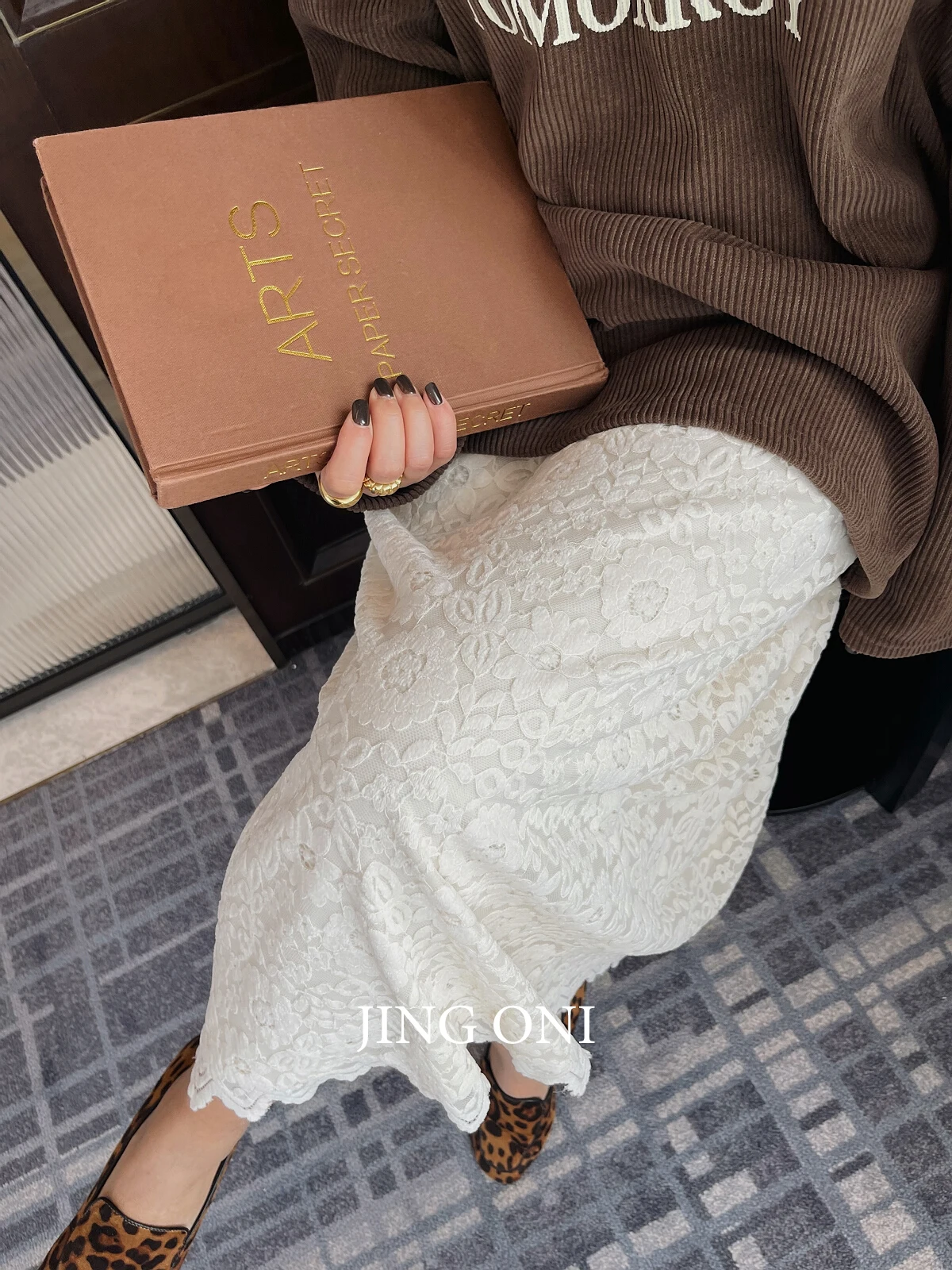 Кружевная длинная юбка Y2K весна 2024 женская одежда корейская мода готический