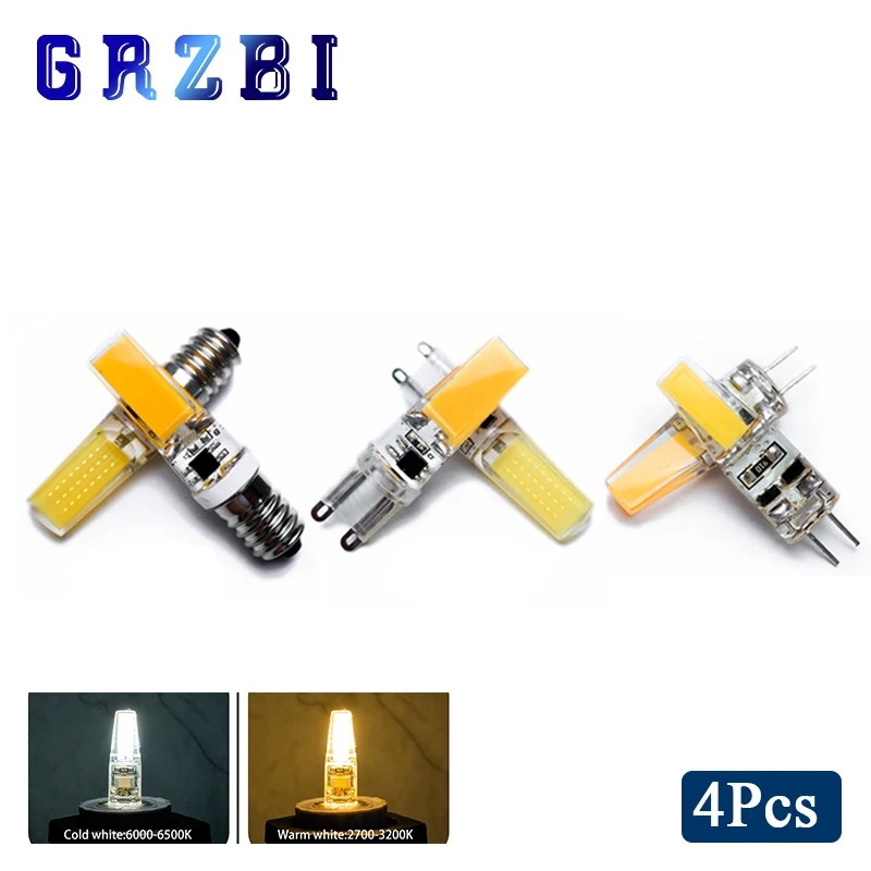 

4pcs/lot G4 LED Bulb 3W 6W 220V 12V E14 COB Light Bulb G9 LED Lamp Candle Lights Replace 30W 60W Halogen for Chandelier Lights