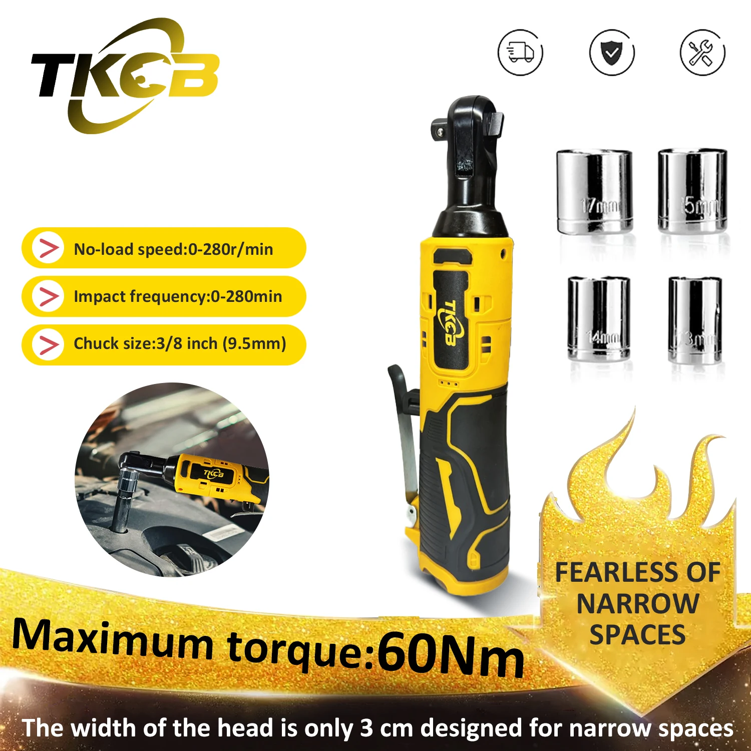 TKCB 12 В 3/8 дюйма Беспроводная электрическая отвертка прямоугольный ключ с