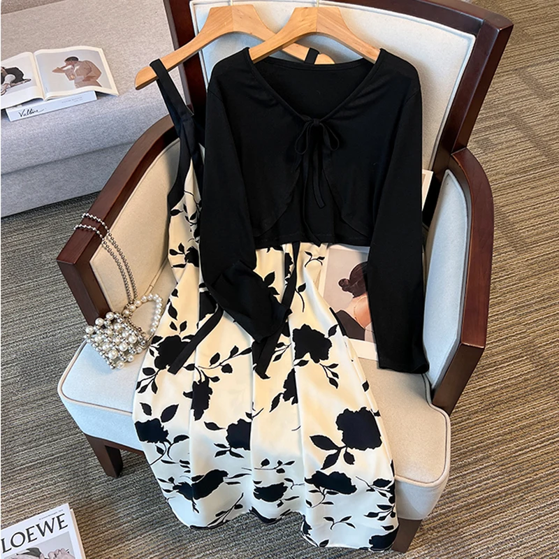 Летний комплект из двух предметов для женщин солнцезащитные кофты и черные белые