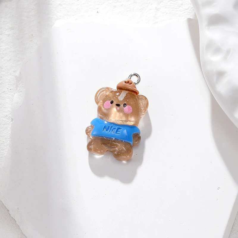 12 шт. кавайные мультяшные животные смоляные подвески лягушка цыпленок медведь