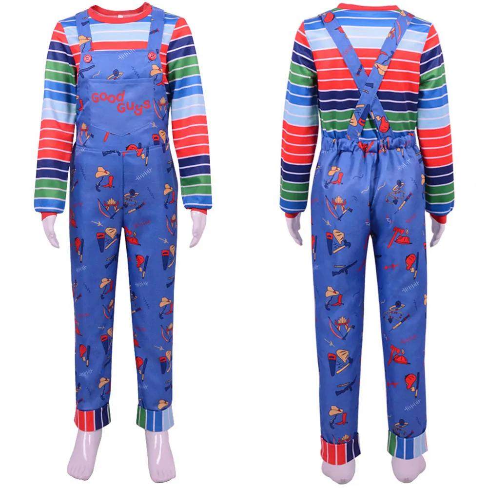 

Chucky Cosplay Anime Costume Men Women Shirt Pants Outfits Fantasia Halloween Carnival Party Role Playing Disguise Clothes