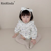 rinikinda 2022 autumn fashion baby girls romper floral ruffles baby rompers infant playsuit jumpsuits cute newborn clothes