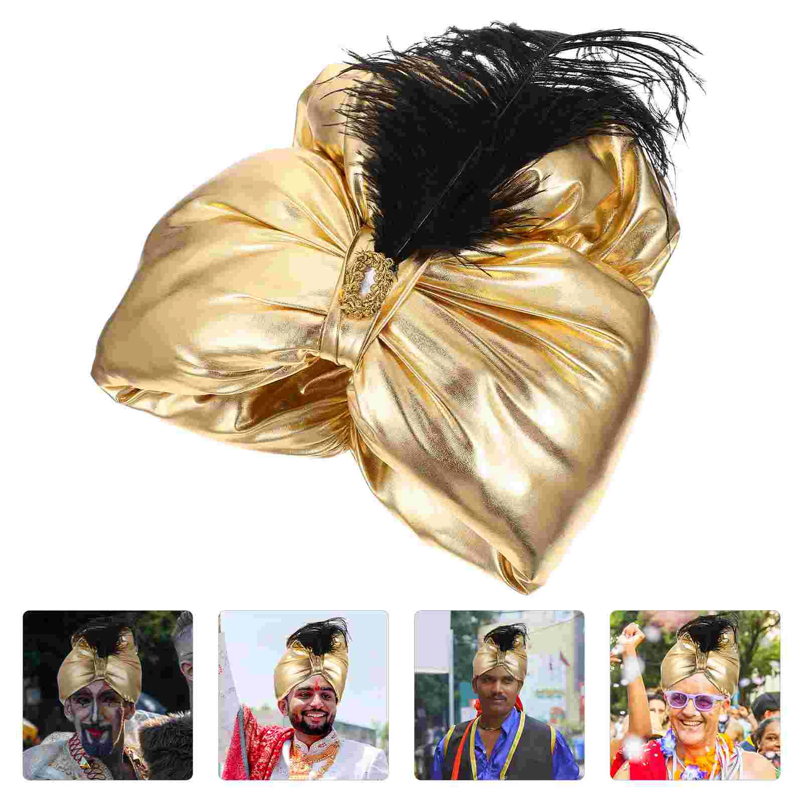 

Hat Turban Arabic Sultan Party Cap Prince Arabian Vintage Costume Headwrap Head Wrap Arab Beanie Headdress Masquerade 90S Caps