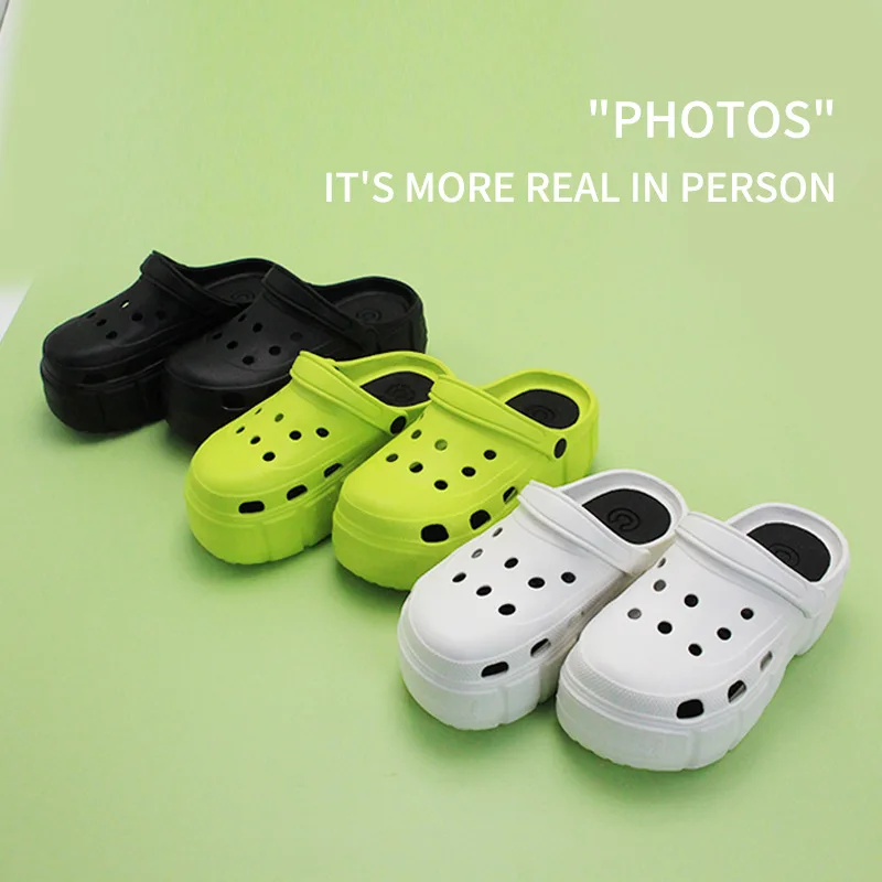 Summer New Women's Elevated Slippers Thick Sole Sandal Slippers Outdoor Street Beach Slippers Indoor Family Bathroom Slippers