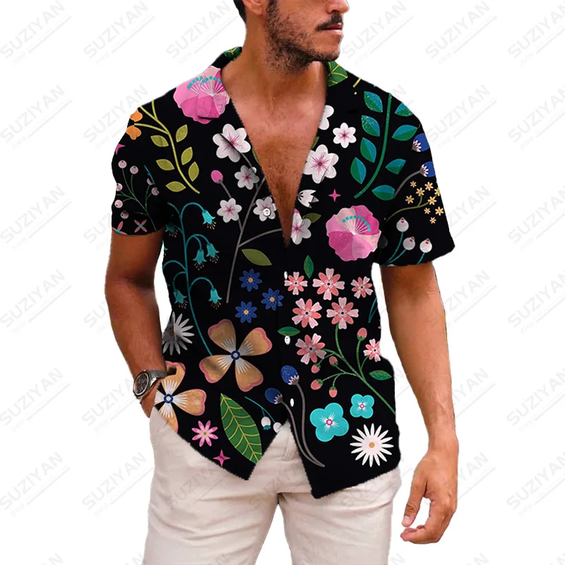 

Shirts For Men Harakuju Art Features Clothes New Printing Ethnic New Arrivals Hawaiian Button Handsome England Plaid Clothing