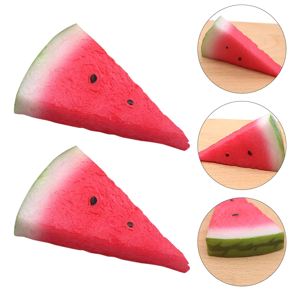 

2pcs Fake Artificial Fruit Model Simulation Watermelon Slice Fruit Photography Props