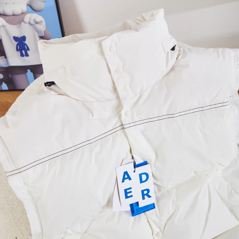 White Duck Down ADER ERROR VEST Jacket Solid Cardigan Button Turtleneck Sleeveless Coat Men Women Winter Casual Adererror Jacket