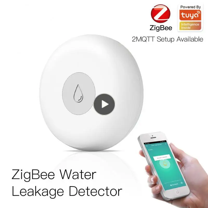 

Water Leak Detector Remote Control Mini Flood Overflow Alarm Waterproof Ip66 Zigbee Flood Sensor Tuya Smart Low Power