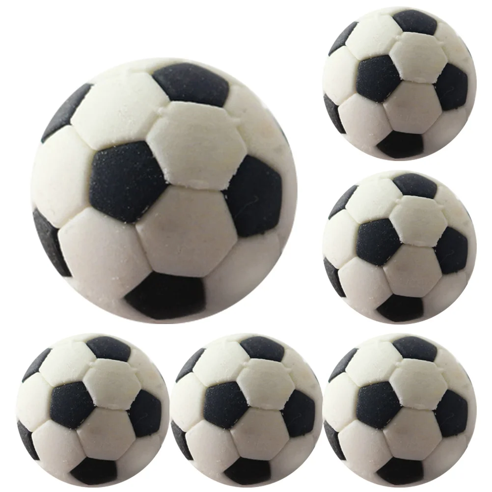 

6 Pcs Photo Props Ball Model Ornaments Mini House Football Statues Pingpong Decors Soccer Toys Rubber