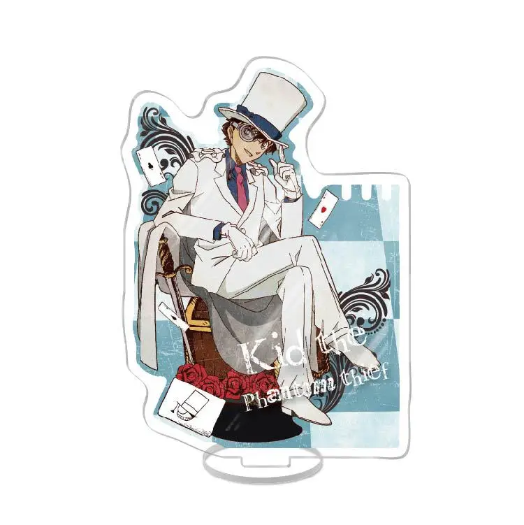 Фото Новая акриловая фигурка-подставка Kaitou Kid и Конан из аниме: очаровательный парень, декоративная настольная модель, подарок для фанатов и влюбленных, мультяшный дизайн. №2