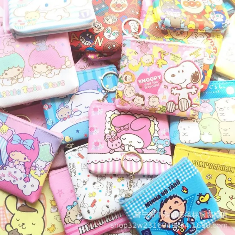 

Kawaii Sanrio Wallet HelloKitty Cinnamoroll Kuromi Mymelody Cartoon Student Key Card Holder Cute Girl Travel Storage Bag
