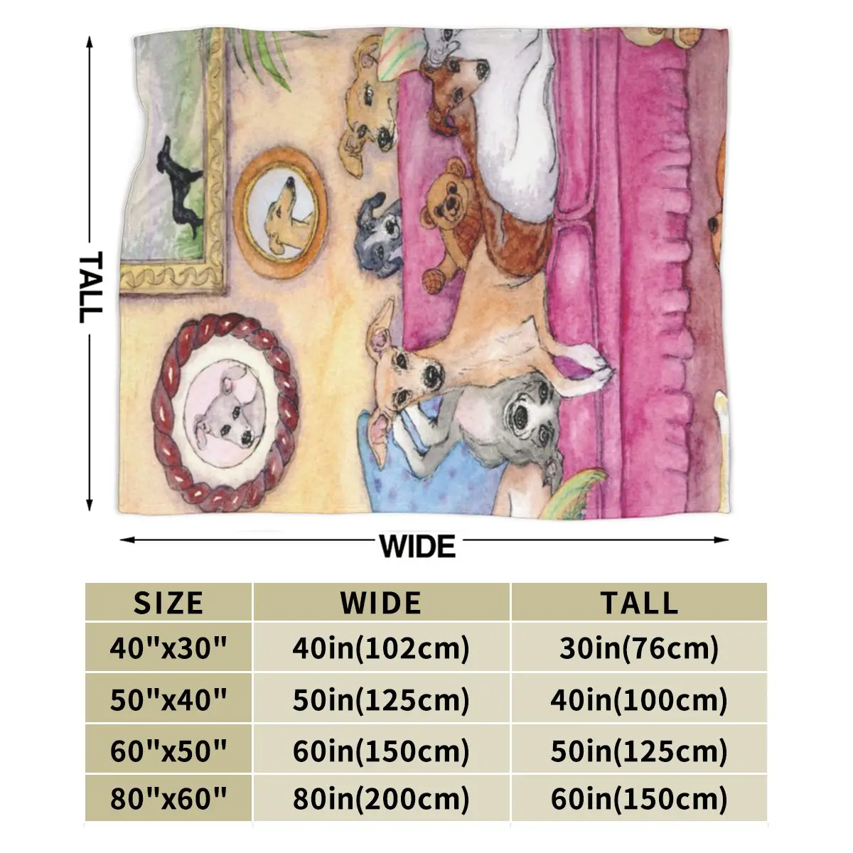 Greyhound And Whippet Dogs Claim Диван в собственном виде ультрамягкого микрофлисового одеяла