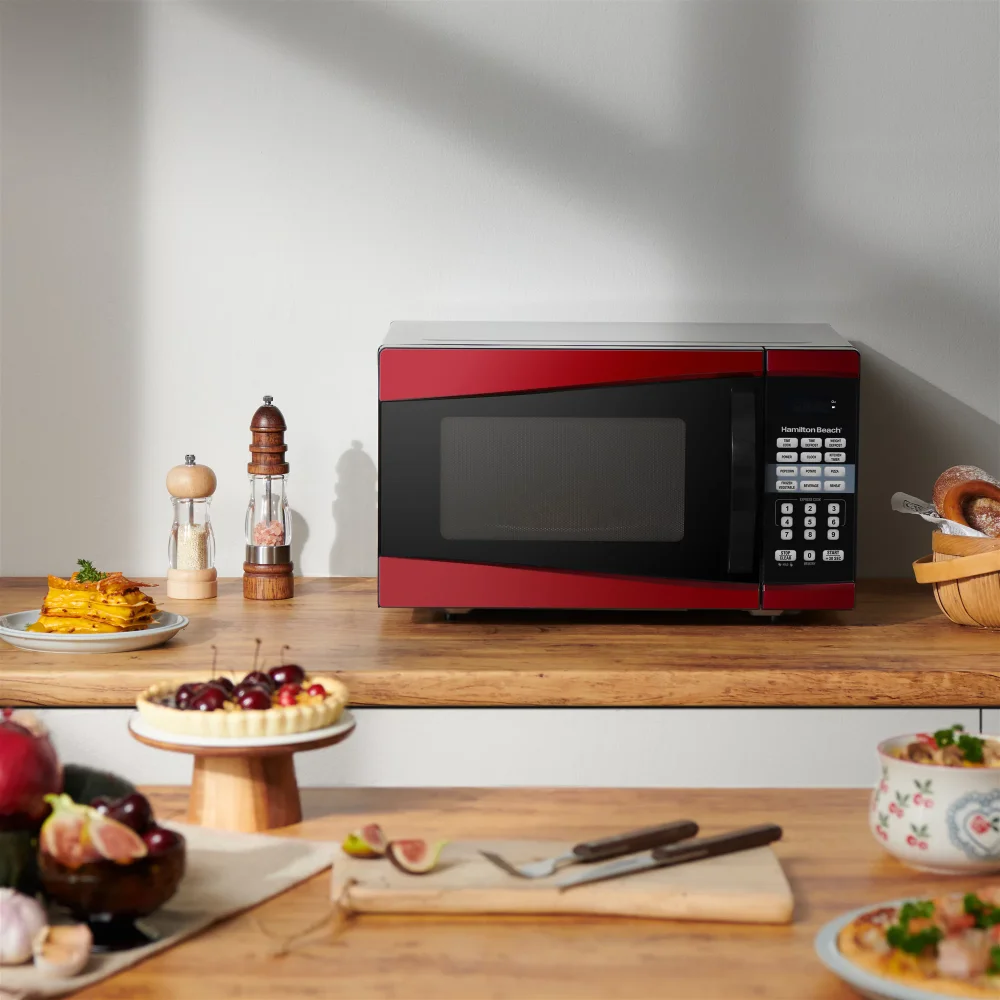 

2023 New Hamilton Beach 0.9 Cu. Ft. 900W Red Microwave Oven