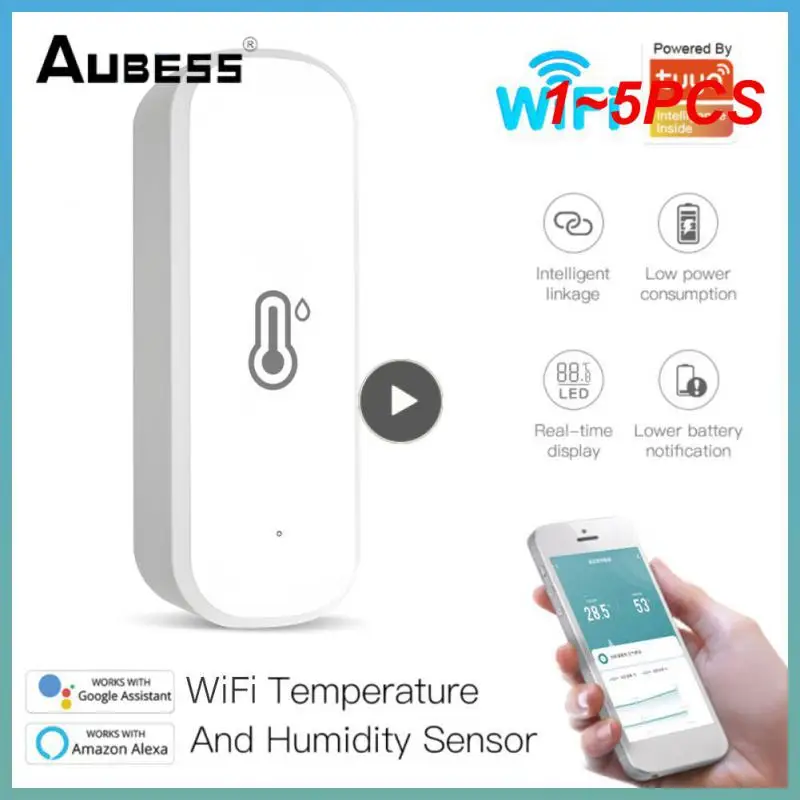 

Датчик влажности и температуры Zigbee 3,0 Wi-Fi, 1-5 шт.