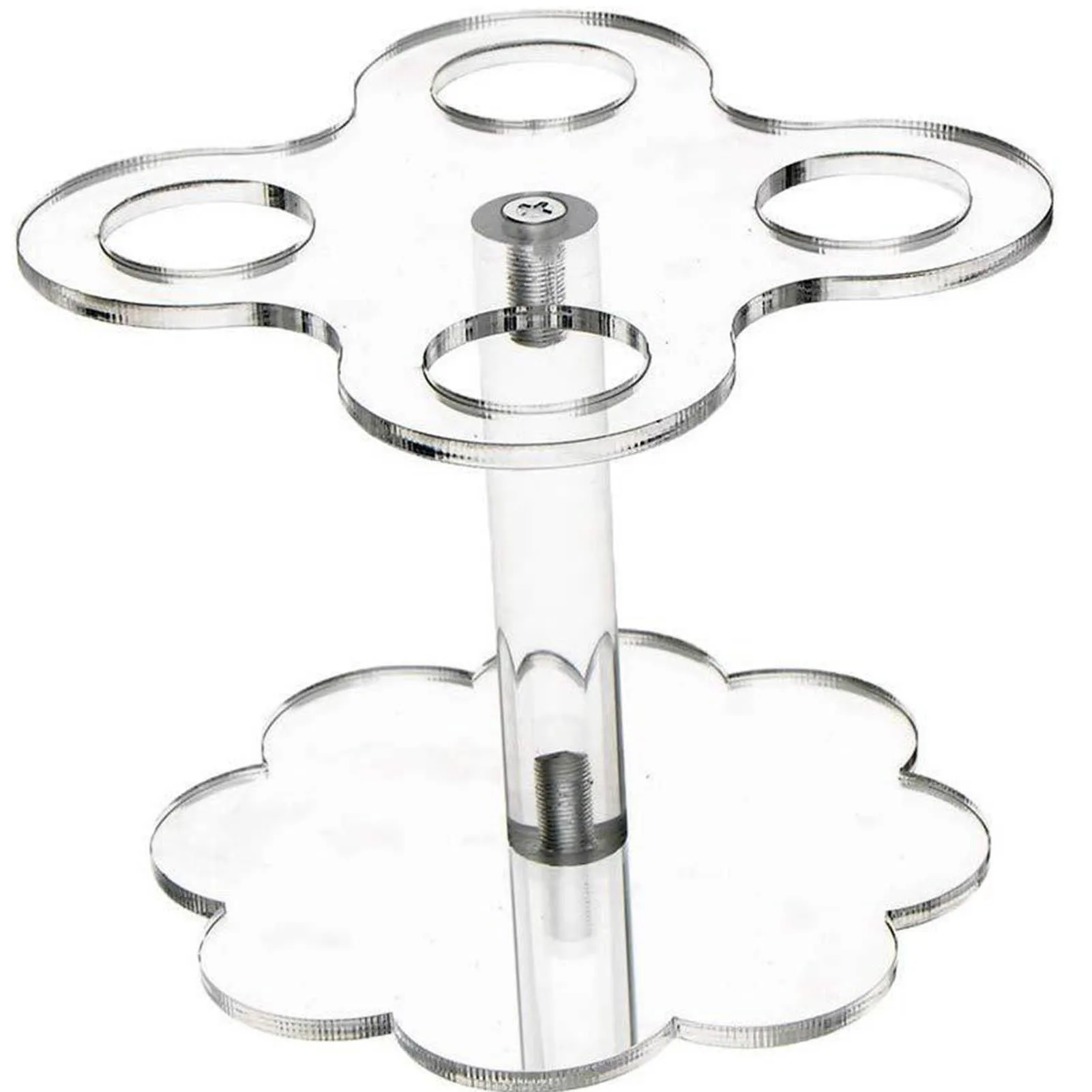 

4-Hole Ice Cream Cone Stand Transparent Acrylic 2-Layer Wedding Birthday Party