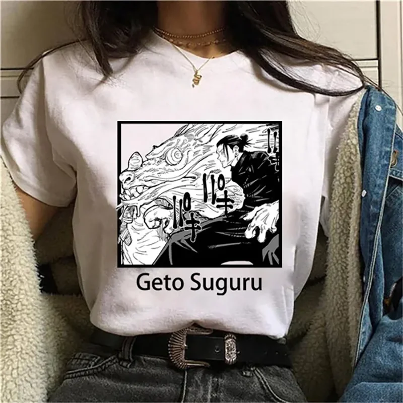 Новая футболка с графическим принтом аниме Geto Suguru летняя повседневная свободная